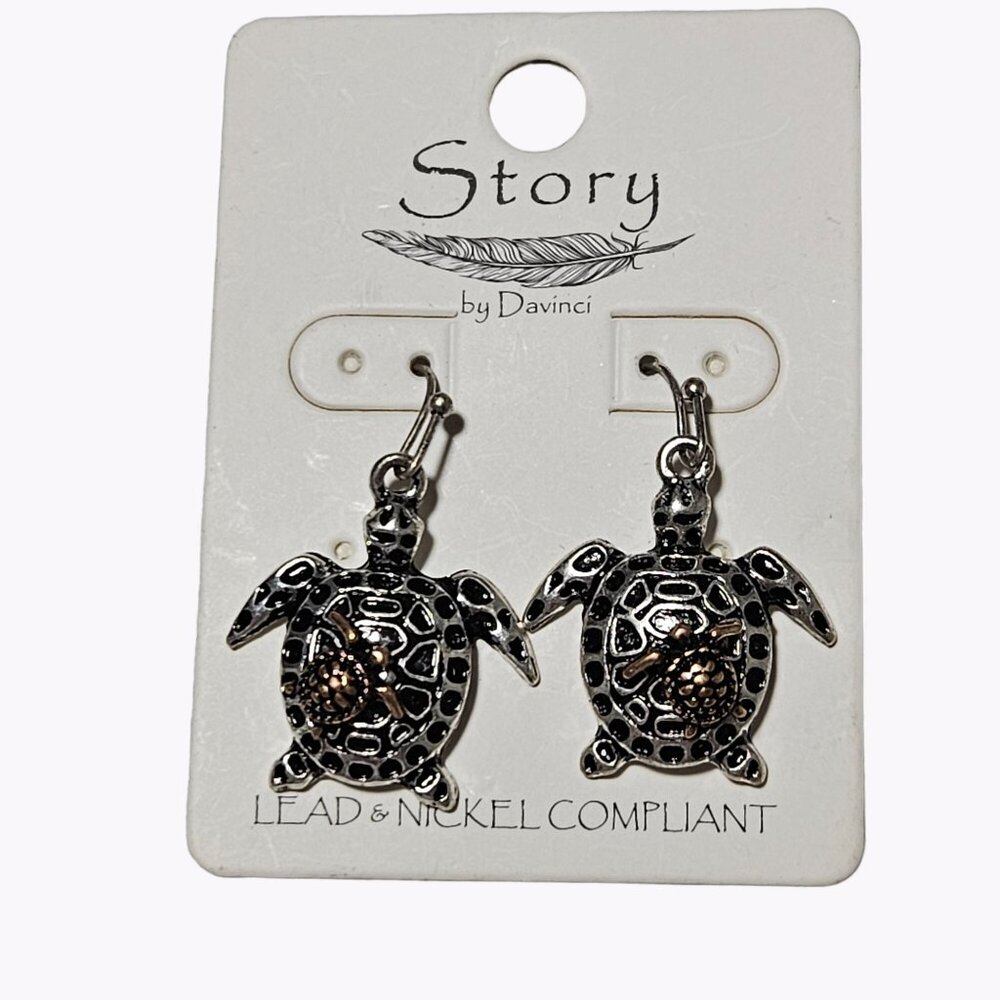 Sea Turtle Earrings Silver Gold Tone Baby Drop Dangle Fashion Jewelry Women